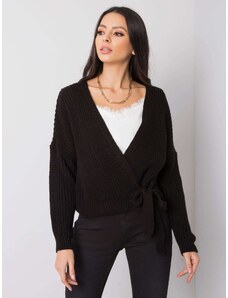 BASIC Fekete női pulóver megkötéssel D93039F90760A-black