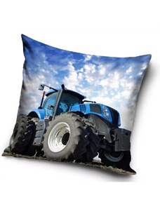 Traktor párna díszpárna kék