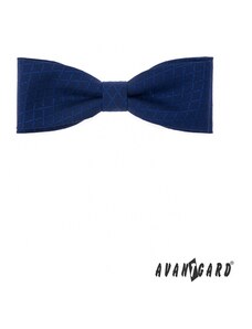 Avantgard Sötétkék pamut férfi csokornyakkendő, kék mintával