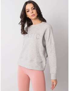 Világosszürke női pulóver BASIC felirattal RV-BL-6080.19-gray