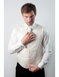 Avantgard Krémes férfi mellény francia nyakkendővel