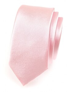 Avantgard Keskeny Slim nyakkendő, halvány rózsaszín fényes
