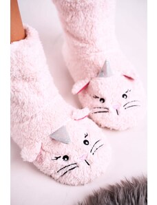 Kesi Children's padded sheepskin slippers Kitten Light pink