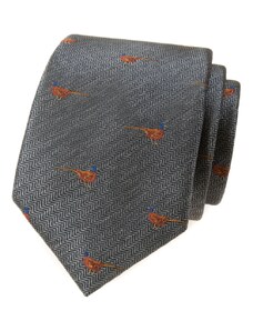 Avantgard Szürke nyakkendő, fácánmintás