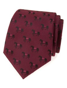 Avantgard Bordó nyakkendő minta fekete ló