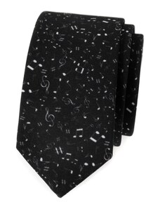 Avantgard Fekete vékony nyakkendő, zenei jegyzetek