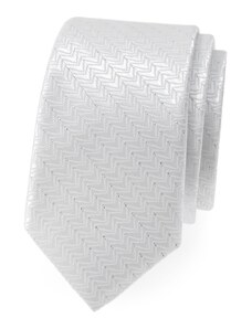 Avantgard Fehér, vékony nyakkendő dekoratív csíkokkal