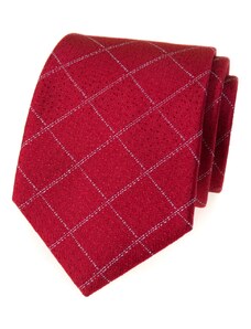 Avantgard Piros selyem nyakkendő rácsos mintával