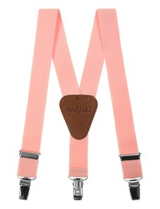 Avantgard Világos rózsaszín fiú Y alakú nadrágtartó csatokkal és bőr középpel