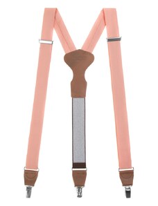 Avantgard Lazac rózsaszínű férfi nadrágtartó, barna bőrrel és fém kapcsokkal
