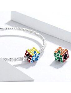 Ékszerkirály Ezüst charm, Rubik-kocka