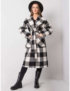 BASIC Fekete-fehér kockás női kabát LK-PL-508286.17X-white-black