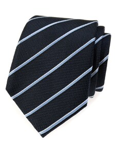 Avantgard Kék selyem nyakkendő csíkkal díszdobozban