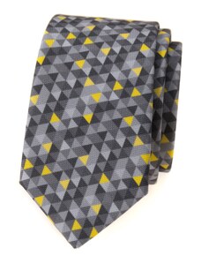 Avantgard Szürke keskeny nyakkendő háromszög mintával