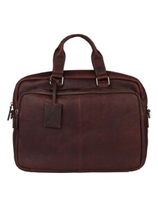 Férfi bőr laptop táska Burkely Workbag - sötétbarna