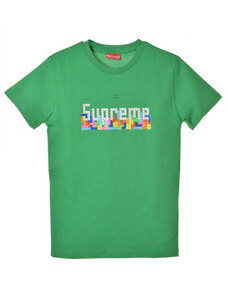 Supreme zöld, Tetris mintás gyerek póló – 8 év