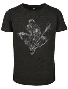 MT Kids Children's Spiderman Scratched T-Shirt Black