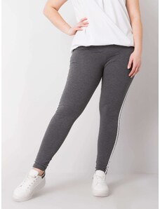 BASIC Sötétszürke női leggings csíkokkal RV-LG-6302.53-gray