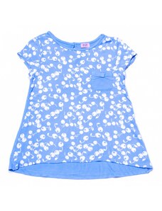 Lány póló, kék fehér cseresznyés, 110-116-os méret, F&F