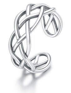 Ékszerkirály Ezüst gyűrű, fonatos