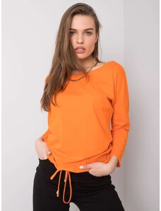 Fashionhunters Narancssárga pamut női blúz