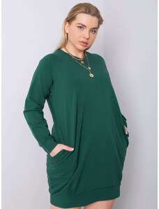 BASIC FEEL GOOD Sötétzöld női ruha zsebekkel RV-SK-6296.99-green