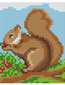 PIXELHOBBY Pixel szett 1 normál alaplappal, színekkel, mókus (801350)