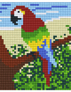 PIXELHOBBY Pixel szett 1 normál alaplappal, színekkel, papagáj (801251)