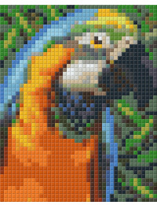 PIXELHOBBY Pixel szett 1 normál alaplappal, színekkel, papagáj (801328)