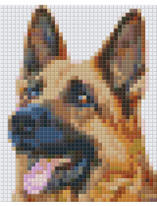 PIXELHOBBY Pixel szett 1 normál alaplappal, színekkel, kutya, németjuhász (801313)