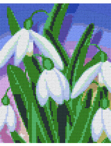 PIXELHOBBY Pixel szett 4 normál alaplappal, színekkel, hóvirág (804342)