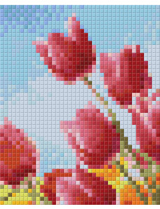 PIXELHOBBY Pixel szett 1 normál alaplappal, színekkel, tulipánok (801332)