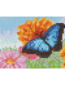 PIXELHOBBY Pixel szett 1 normál alaplappal, színekkel, pillangó virágokkal (801364)