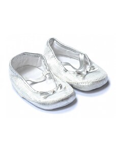 Lány cipő, babacipő, ezüst színű, flitteres, pántos, masnis, 6-9 hónapos méret , Baby Boutique