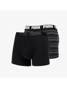 Boxeralsó Puma 2 Pack Heritage Stripe Boxers Black
