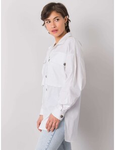 Fashionhunters RUE PARIS Fehér női ing zsebekkel