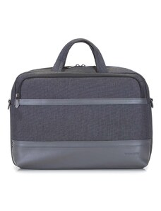 Férfi 15,6" laptop táska panellel ecobőrből Wittchen, fekete-szürke, poliészter