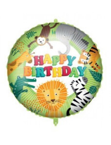 KORREKT WEB Happy Birthday Jungle fólia lufi 46 cm