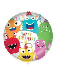 KORREKT WEB Happy Birthday Monsters fólia lufi 46 cm