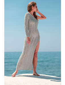 Glara Summer knitted dress with exposed shoulder