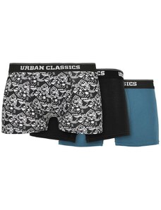 UC Men Organic Boxer Shorts 3-Pack Detail aop/black/jasper