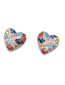 Fülbevaló Swarovski kristályokkal Oliver Weber Gaudí Heart Pin RH multi
