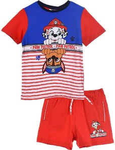 PAW PATROL Piros csíkos fiús pizsama - Mancs Őrjárat Marshall Chase