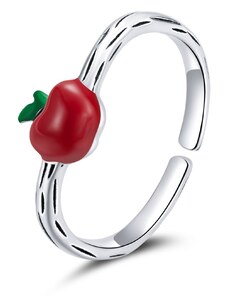 EdenBoutique Állítható ezüst gyűrű Red Email Apple