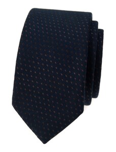 Avantgard Kék vékony nyakkendő barna pöttyös