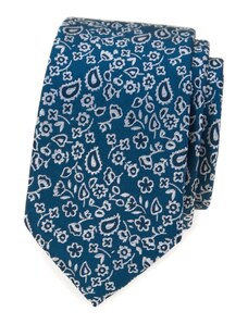 Avantgard Kék nyakkendő virágmintával
