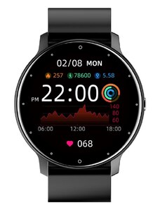Smart Watch ZL02 pulzus és véroxigénszint mérős okosóra - fekete