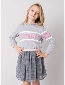 BASIC Szürke lányka pulóver mintával TY-BL-16351.94-grey