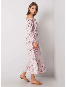 Fashionhunters RUE PARIS Piszkos rózsaszín, mintás spanyol ruha