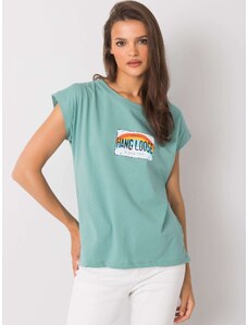 FANCY Menta színű női póló szivárvánnyal FA-TS-7137.29P-mint
